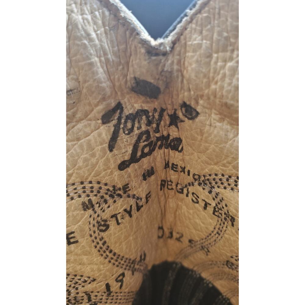 Vintage Tony Lama Black Leather Western Cowgirl Boots Size 6.5 Made in Mexico - Picture 7 of 13